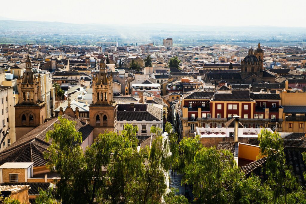 the picturesque albaicin district in granada on a sunny summer afternoon andalusia spain